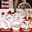 48 Pcs Mini Resin Snowman Figurines Winter Miniature Snowman Decorations with Hats Tiny Cute Micro Landscape Decorations Garden Accessories for Crafts DIY Winter Party