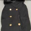 IDEALSANXUN Womens Wool Coats Fall Winter Double Breasted Trench Coat with Belt (XX-Large, Black)