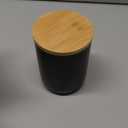 MilkyWay Food Storage Jar Strong Ceramic Storage Canisters with Airtight Seal Bamboo Lid Modern Design Seal Damp-Proof Kitchen Jar for Coffee, Tea, Spice and More (Black(M: 27oz/800ml))