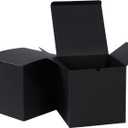 NIGNYA Kraft Gift Boxes with Lid 5x5x5 inches 20 Pack Black Cardboard Paper Gifts Boxes Large Boxes for Presents, Bridesmaid Proposal, Wedding, Birthday