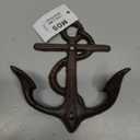 Cast Iron Nautical Anchor Hook Rustic Brown 5 1/4 inch tall
