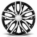 14-Inch ABS Hubcaps with Steel Rings & Adjusters, Patented Design, Universal Fit, Set of 4 Wheel Covers (Silver-Black)