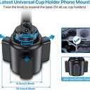 Miracase [Upgraded Version] Cup Phone Holder for Car, Universal Adjustable Long Neck Car Phone Mount Cradle Friendly Compatible with iPhone Samsung Google and All 4.0-7.0 inches Smartphones