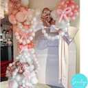 Soonlyn Pink Bow Balloon Arch Kit 13ft 12in, Pink White Balloons for Coquette Birthday Decorations Bow Party Decorations Bachelorette Baby Shower