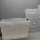 IRIS USA 94 Qt Stackable Plastic Storage Bins with Lids, 4 Pack - BPA-Free, Made in USA - See-Through Organizing Solution, Latches, Durable Nestable Containers, Secure Pull Handle - Clear