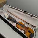 Poseidon Stringed Musical Instruments - Premium Handcraft Violin for Kids Adults 4/4 Violin w/Case, Violin Bow, Horse Bridge, Extra Strings, Shoulder Rest, Rosin, Clip-on Tuners - Natural Matte