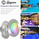 60W 10 Inch LED Pool Light for Inground Pool, Color Changing Underwater Light with APP/Remote/Controller, 12V Safe Low Voltage, IP68 Waterproof, Fits 10" Wet Niches, 50FT Cord