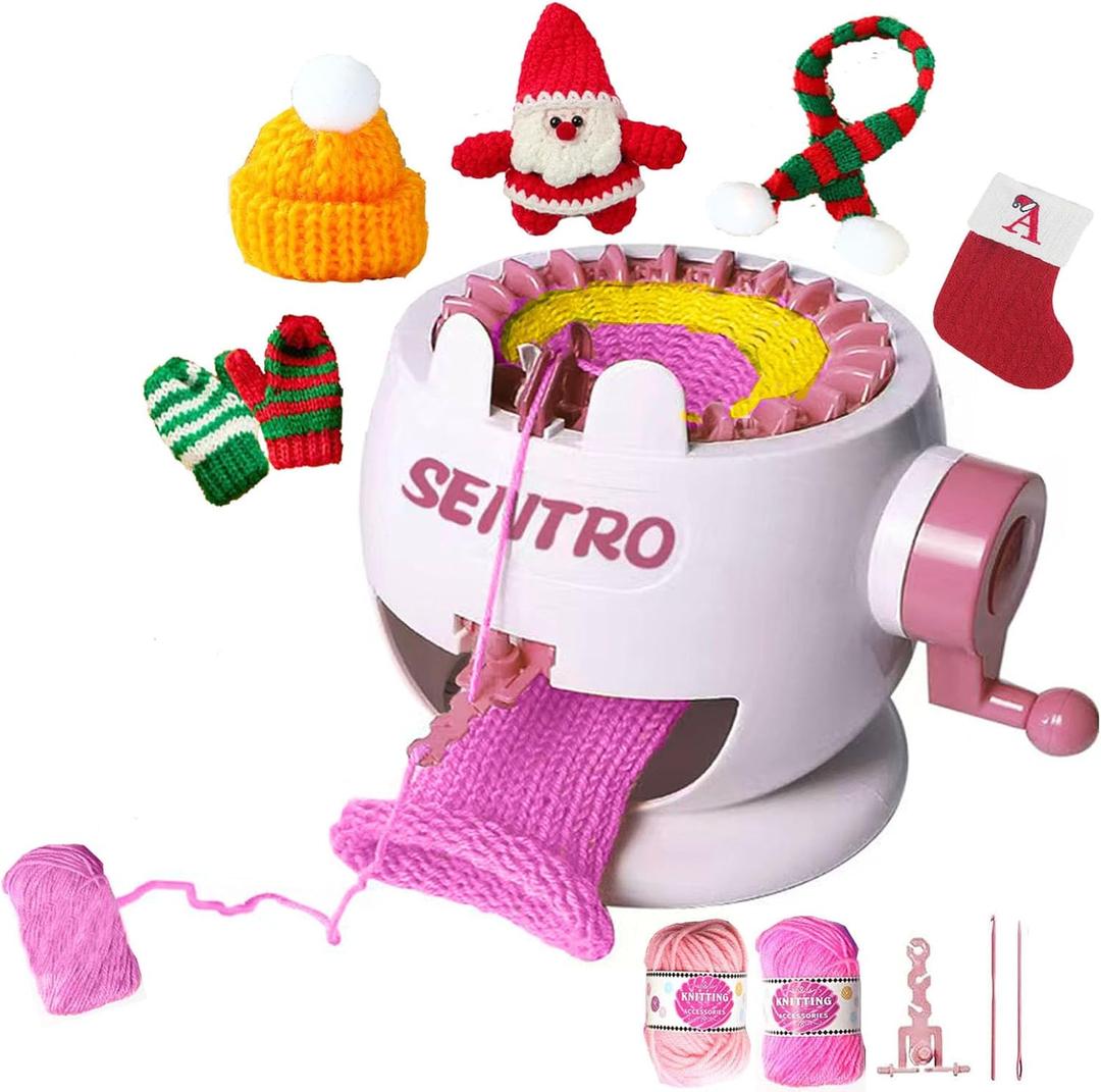 SENTRO Knitting Machine 22 Needles Knitting Machine, Knitting Loom Machine for Adults and Beginners, Automatic Circular Knitting Crochet Machine Kit for Hat,Sock,Scarves,Gloves,Knit Items