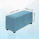 uxcell Stretch Ottoman Cover Rectangular Oversized Square Ottoman Slipcover with Elastic for Foot Stool Living Room Bedroom Fit Length 83-101cm / 33"-40", Medium, Blue