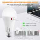 Vitnucrol 2 Pack Rechargeable Light Bulbs with Remote, E26 Wireless Battery Operated Light Bulb for Lamps, 2600mAh 3 Colors Dimmable Emergency LED Light Bulbs, 7W, 300LM