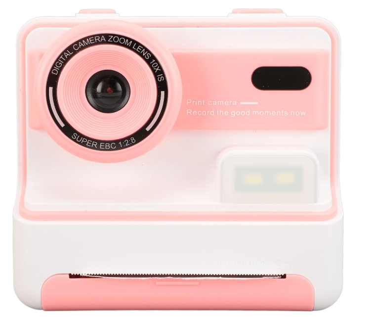 Kids Camera Instant Print Camera, 1080P HD 48MP Kids Print Camera with 2.4 Inch Screen, 16X Digital Zoom, Selfie Digital Camera for Toddler (Pink)
