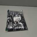 Womens Casual Midi Skirt Dresses with Pockets Pleated High Waist Floral Print Knee Length Skirt(White flo-Black,XL) (Black)