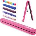 ZELUS 8' Folding Gymnastics Balance Beam, Floor Balance Beam w/Carry Handles Anti-Slip Base for Kids, Beginners & Professional Gymnasts (Pink)