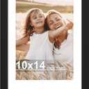 10x14 Picture Frame with Real Glass - 8x12 Wooden Frame with Mat, Horizontal and Vertical Display for Wall or Tabletop (Black, 1 Pack)