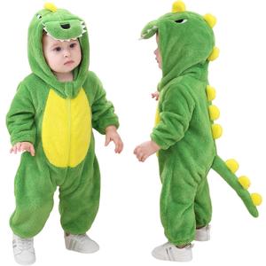 TONWHAR Dinosaur Costume for Toddlers, Baby Animal Romper Halloween Dress Up Onesie for Boys Girls (5T, Green)
