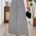 SHEWIN Womens Wide Leg Dress Pants Elastic High Waisted Business Work Trousers Casual Loose Palazzo Pant 2026 (Gray, L)