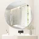 White Round Bathroom Mirror 30 Inch,White Wood Framed Circle Mirrors with Tempered Glass for Bedroom Living Room or Entryway Modern Wall Decor