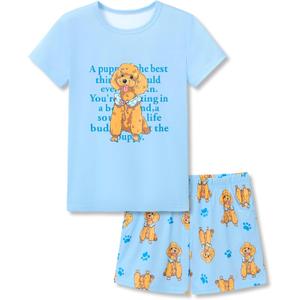 Tebbis Tween Girls Pajamas Trendy Tie Dye Spiral 2-Piece Shirt & Shorts PJ Set Jammies Size 6-18