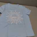 SOLY HUX Graphic Tees for Girl Floral Print Short Sleeve Round Neck T Shirts Tops Light Blue Graphic 11-12Y