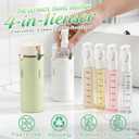 4 in 1 Travel Dispenser Bottle for Flying Essentials Camping Toiletries Pump Leak Proof Size Portable Containers for Shampoo Lotion Creams Body Wash Conditioner Refillable Attached Label (Green)