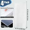 Pushglossy 4 Pack 23.75" x 47.75" x 0.2" Fluorescent Light Covers Classroom Office Diffuser Panels for 2x4ft Drop Ceiling Light Fixture Polycarbonate Replacement Cover for Hospital Home (Clear)