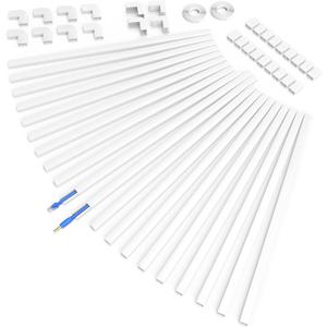 Delamu Cable Hider, 314in Cord Covers for Wires on Wall, One-Cord Cord Hider, Paintable Wire Hiders Wire Covers for Cords, Cable Management for Hiding 1-2 Small Wires, 20x L15.7 W0.59 H0.40in, White