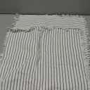 2 Pcs Classical Striped Throw Pillow Cover with Tassels Fringe Boho Decoration Cushion Cases for Home 16 x 16 Inch Black