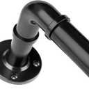 Black Curtain Rod 32 to 58 Inch, HOTOZON 1 Inch Heavy Duty Industrial Curtain Rods for Windows, Blackout Wrap Around Splicing Drapery Rods for Windows