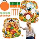 Thanksgiving Bean Bag Toss Games,Fall Turkey Double-Sided Portable Collapsible Dart Board Outdoor Indoor Yard Games Thanksgiving Party Supplies