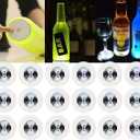 LOGUIDE LED Light Up Coasters,LED Bottle Lights, Bottle Glorifier,LED Sticker Coaster Discs for Drinks,Flash Cup Coaster Flashing Shots Light (Cool-White) 12 pcs