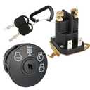532193350 Ignition Switch 2 Keys 4 Position 7 Terminals & 725-06153A Starter Solenoid Compatible with Husqvarna, AYP, Craftsman, Poulan, Cub Cadet, MTD,193350 33457 21546319 725-06153A 725-06153