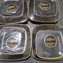 Organic Square Plates Black Gold Rim Combo 7.25" + 10" Case of 128 (4 packs x 32)