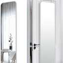 SCWF-GZ 47x14 Mirror Rectangle Full Body Length Door Hanging Wall Mounted Metal Frame Dressing Make-up Mirrors for Entryway Bedroom Bathroom Living Room 47 14 inch Silver