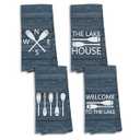 KTYHD Lake House Gifts Kitchen Towels Set of 4, Coasta Nautical Decor for Home, Nautical Coastal Beach Hand Towel for Kitchen, Lake Life House Gifts
