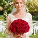 2 x Lifewit Classic Red Artificial Roses Flowers, Faux Long Stem Silk Roses Bulky for DIY Wedding Bouquets Decoration, Centerpieces Arrangements, Velentine,12 Pcs