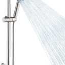 KES Adjustable Shower Head with Slide Bar, 5-Function Handheld Sliding Shower Head with Extra Long Hose Wall Mount Brushed Finish, F204-BS-C1