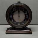 AYRELY Vintage Desk Clock Silent-Non-Ticking 10-inch dial Table Clock,Retro Mantel Clocks and Easy to Read for Living Room, Bedroom, Shelf Decoration, Fireplace, Farmhouse Decor (Black)