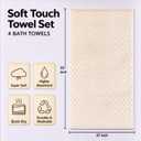 4 Pack Microfiber Bath Towels, Quick Dry, Super Soft, 27.5"x55"