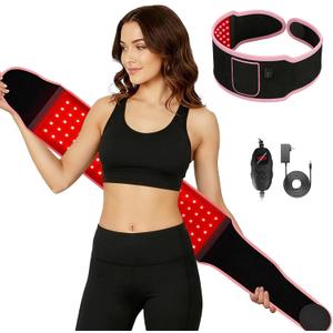 Red Light Therapy Belt with 105 Advanced 3-in-1 LEDs - Portable 660nm & 850nm for Back/Abdomen, Waist Wrap with Rhythm Mode y Timer& Body - Red Light Therapy Waist Adjustable Heat