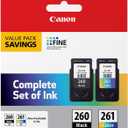 Canon PG-260 / CLI-261 Genuine Ink Value Pack (2 Cartridges), Compatible with TS5320, TR7020