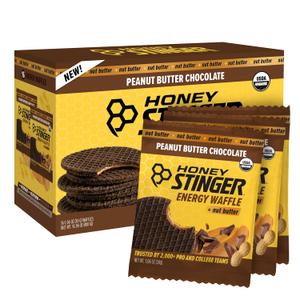 Honey Stinger Organic Peanut Butter Chocolate Waffle, Energy Stroopwafel for Exercise, Endurance and Performance, Sports Nutrition for Home & Gym, Pre & During Workout, 16.96 Ounces (Pack of 16) (EXP 09/23/26)