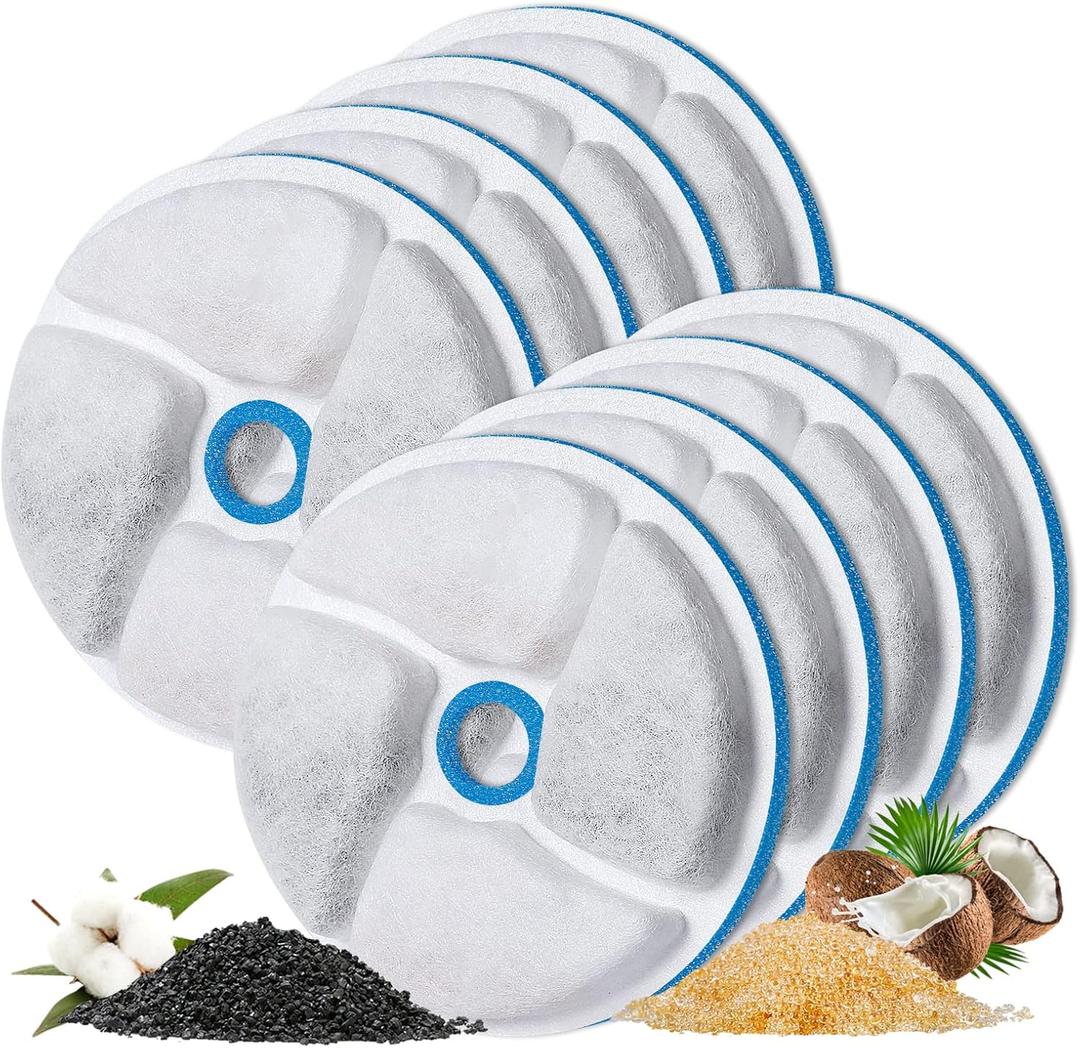 8+8 PACK Cat Water Fountain Filters, Replacement Filters for Automatic Pet Fountain, 4.13inch Filters For Cat Water Fountain