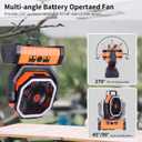 20000mAh Emergency Battery Powered Fan & LED Light, Battery Operated Rechargeable Fan for Power Outage, Car Defrosting, Indoor Use with 360 Oscillating & Hook, 8H Timer, Portable Camping Fan