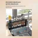 Kitchen Utensil Organizer, Grey Metal Frame with ABS Compartments, 4 Sections with Drainage, Countertop Storage Rack for Chopsticks and Cutlery, 12.12x4.88x2.76 Inches