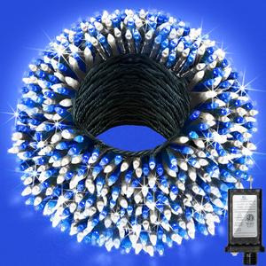 240FT Christmas Lights Outdoor, 750 LED Christmas Tree Decoration Lights with 12 Modes & Timer Memory, Dimmable Plug In Waterproof LED Xmas Light for Yard Trees Wedding Party Holiday Blue & White