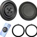 Magnetic Phone Tripod Adapter Mount with 1/4" Thread Screw Holes compatible with Mag Safe for I phone 15 14 13 12 Pro Max Plus Mini Video Recording Live Broadcast Tripod Selfie Stick Ballhead