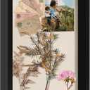 11x14 Shadow Box Display Case with Tempered Glass, Black Wooden Large Memory Shadow Box Frame with Soft Linen Back
