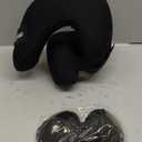 jiaao Neck Pillow Airplane, Memory Foam Travel Neck Pillows for Long Flight, 3D Eye Masks, Ear Plugs and Portable Drawstring Bag, Napping Pillow for Home, Road Trips, Sleep Rest and Travel Use (Black)