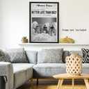 Vintage Black And White Newspaper Wall Art The New York Better Late Than Ugly Canvas Prints Funky Feminist Poster Trendy Wall Decor for Girl Dorm Room bar cart decor 12x18inch Unframed (style-6)