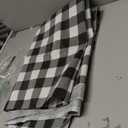 Heavy Duty Vinyl Tablecloth with Flannel Backing Waterproof Oil-Proof Plastic Table Cloth Stain-Resistant Wipeable Rectangle or Square Table Cover for Indoor and Outdoor (Black Checkered, 54x54 Inch)